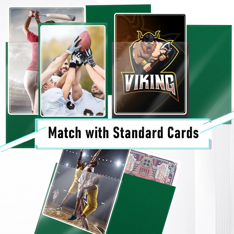 Kitoyz 500 Pcs Card Sleeves for Trading Card, Matte Card Sleeves Deck Card Protectors Compatible with Baseball Cards, Sports Cards, Game Cards (Green) - Image 4